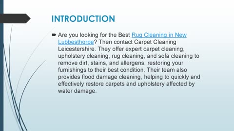 Best Rug Cleaning in New Lubbesthorpe