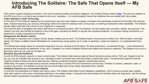 Introducing The Solitaire: The Safe That Opens Itself — My AFB Safe