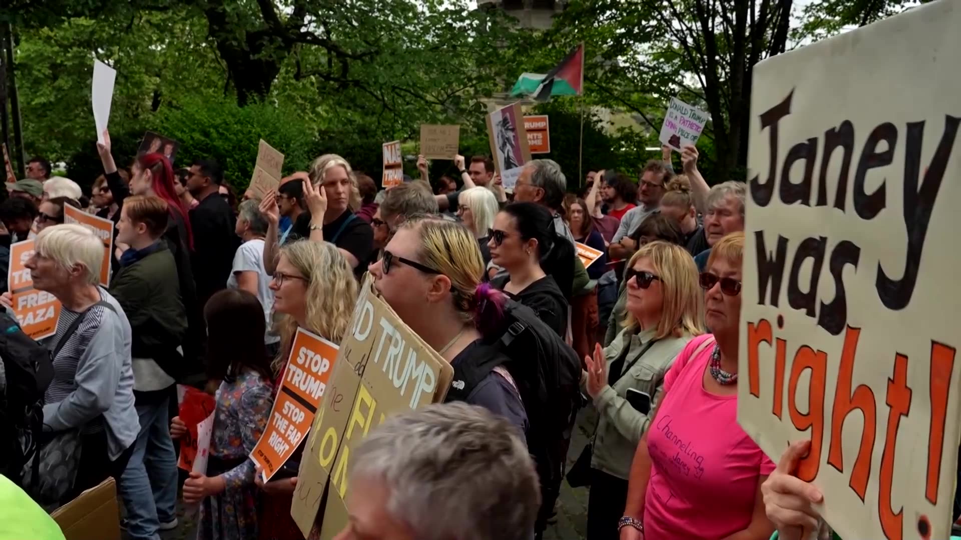 Anti-Trump protesters gather outside US consulate in Edinburgh