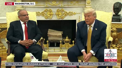 WATCH: Pres. Trump Holds Bilateral Meeting with Bahrain Crown Prince, the Prime Minister - 7/16/25