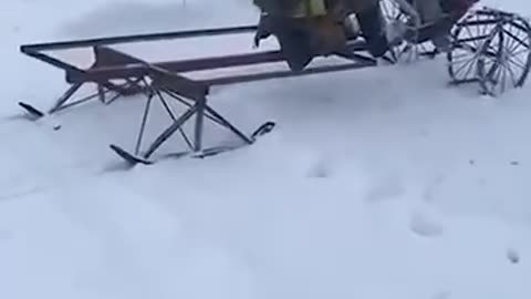 Snowmobile from a tillerblock