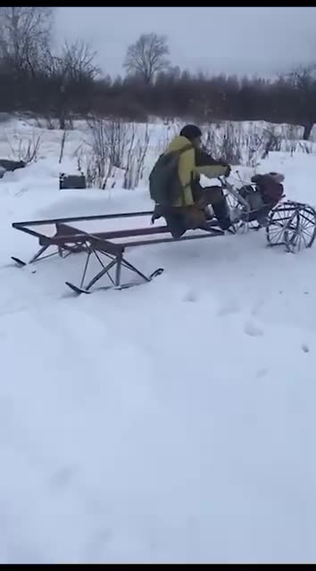 Snowmobile from a tillerblock