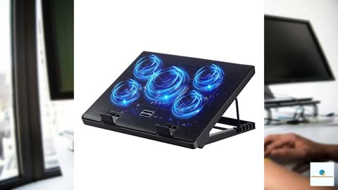 Kootek Laptop Cooling Pad, Laptop Cooler with 5 Quiet Fans for 12"-17" Computer PC Noteboo