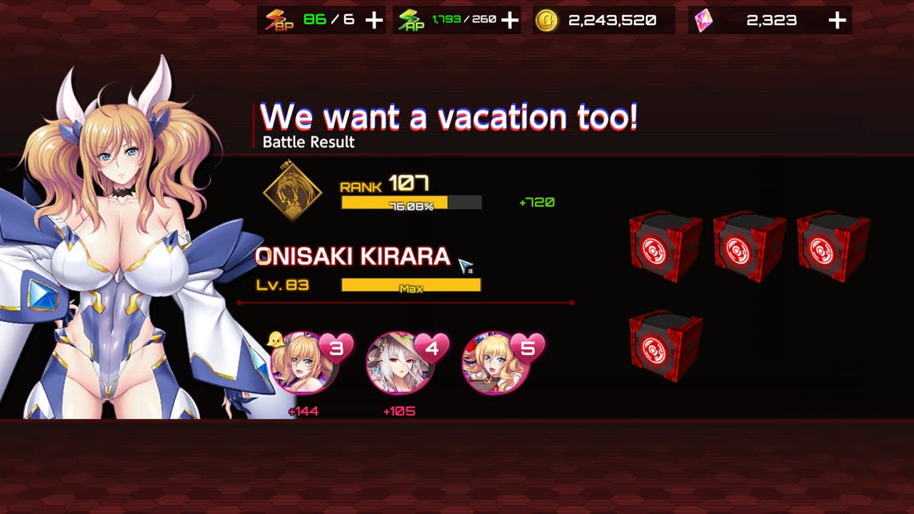 Onisaki Purple Secret Gift Prime & Alt 1 / Intro, Outro, Dialog, Ultimate Attack, PvP