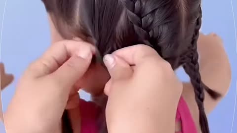 Adorable Double Braid Hairstyle for Kids