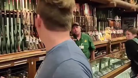 Bro doesnt know how to act at a gun store