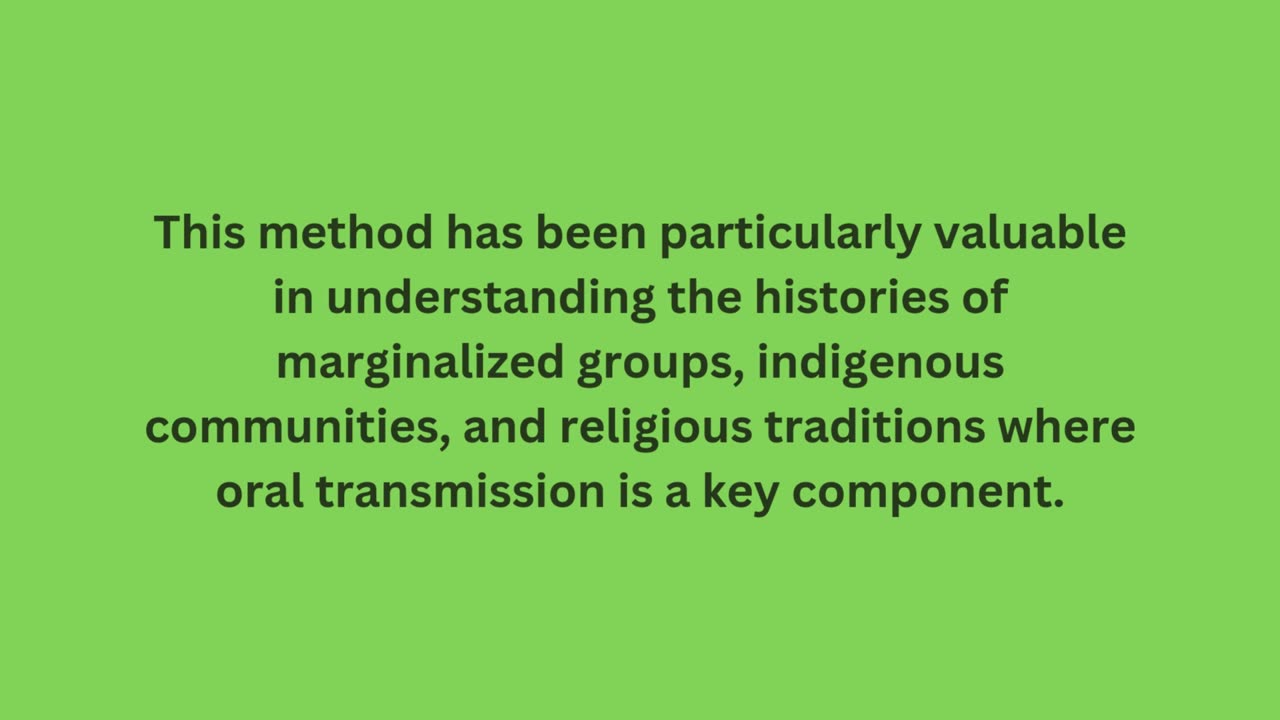 History of oral teachings