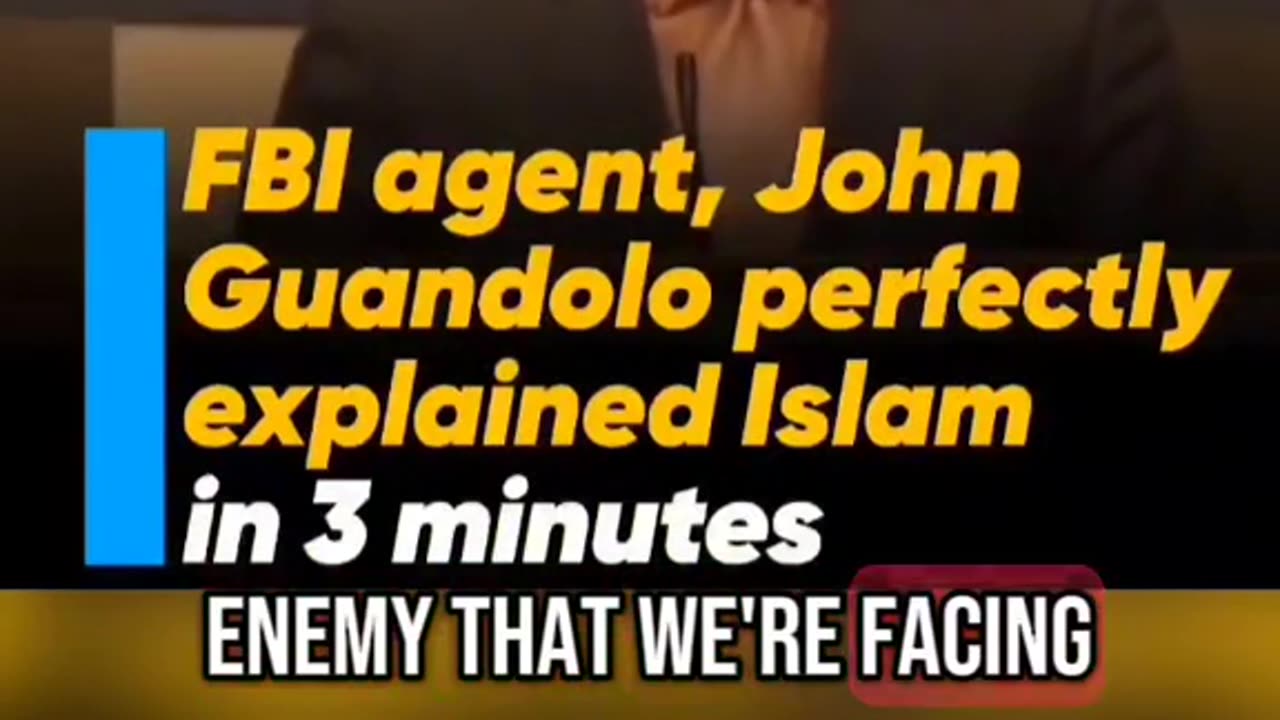 FBI agent, John Guandolo perfectly explained Islam in 3 minutes
