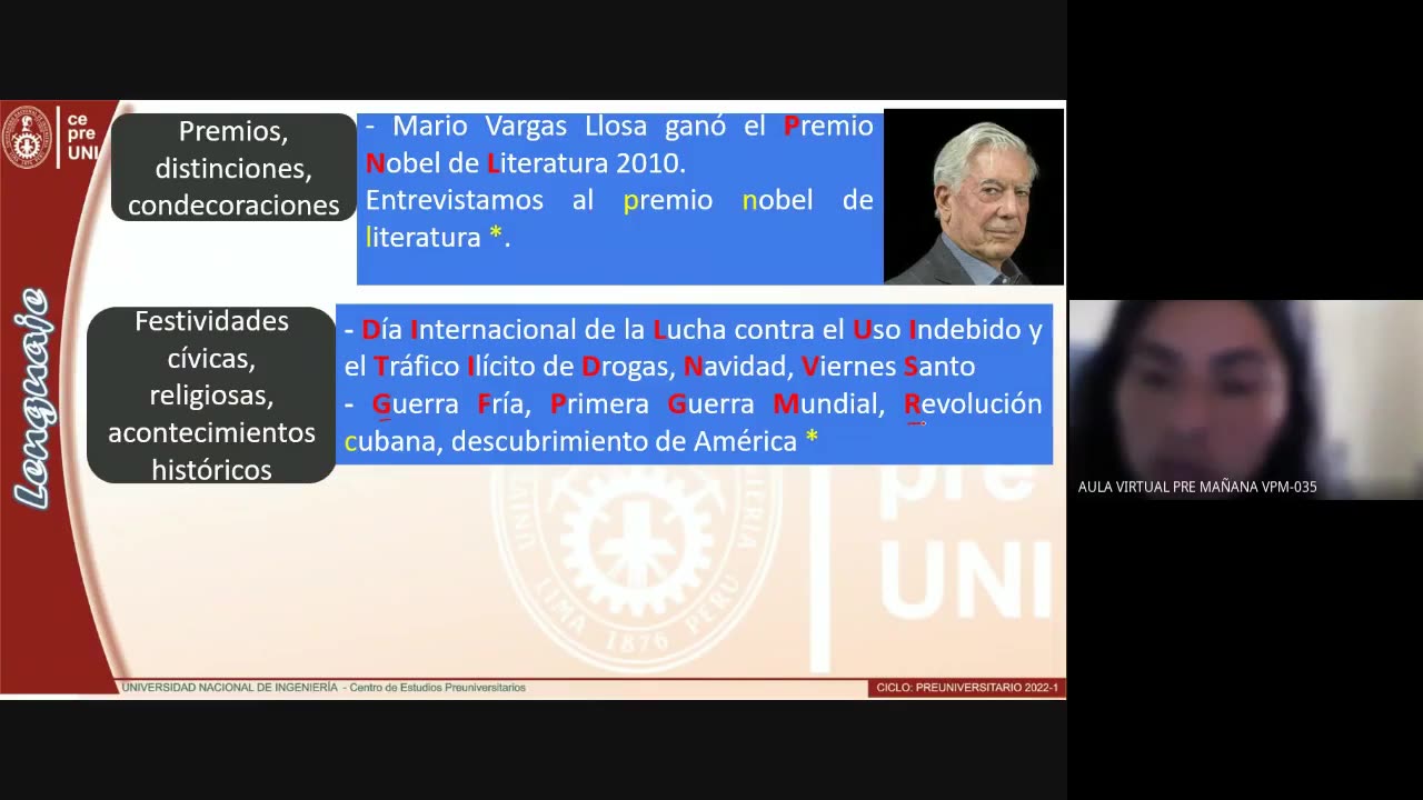 CEPRE UNI 2022 - 1 | Semana 02 | Lenguaje