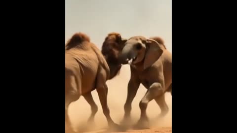 Camel and Elephent fighting vedio #rumble #treanding #animals