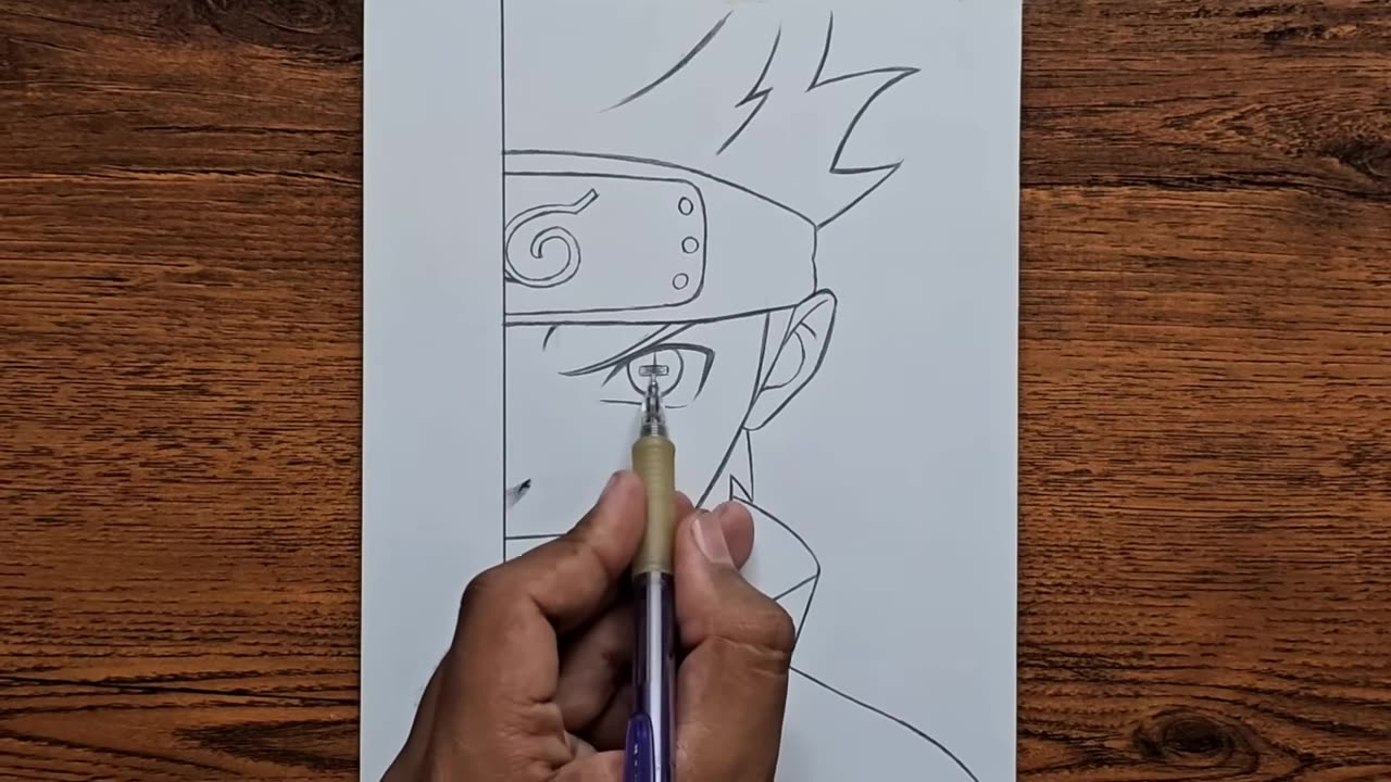 Easy anime half face drawing | How to draw Naruto Six Paths step by ...