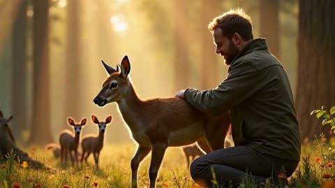 Heartwarming Forest Rescue: Man Saves Injured Baby Deer"