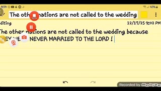 The other nations are not called to the wedding because THEY WERE NEVER MARRIED TO THE LORD ! - GMS