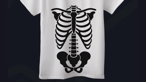 Vintage Anatomical Skeleton Ribcage Graphic Gothic Bone Art Illustration Style Design