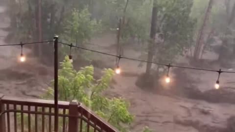 House swept away by floodwaters in Ruidoso, New Mexico after heavy rain triggers severe flooding