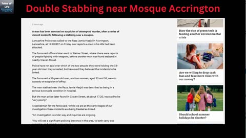 Double Stabbing near Mosque Accrington
