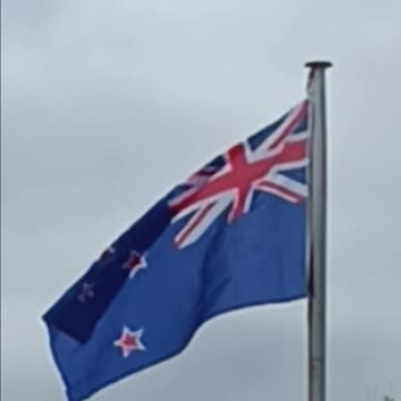 Newzealand Flag Flapping In The Wind🇳🇿