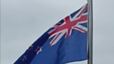 Newzealand Flag Flapping In The Wind🇳🇿