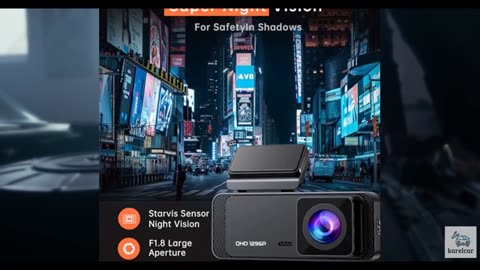 Dash Cam 1296P Front Dashcam, V300 WiFi Dash Camera for Cars with App, Night Vis