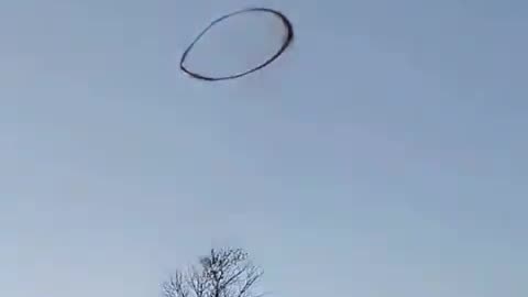 A massive black ring was seen hovering in the sky over a small town in Kansas,