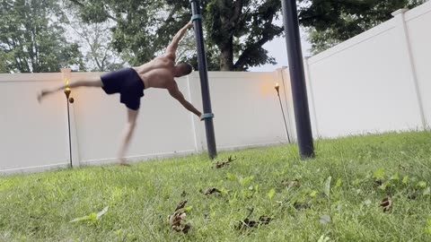 Human Flag Superset with Flyaway Flip | Training Past Fear
