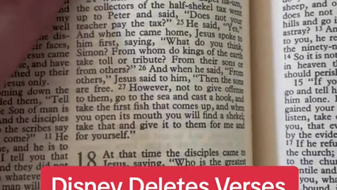 Disney deletes verses in the Bible.