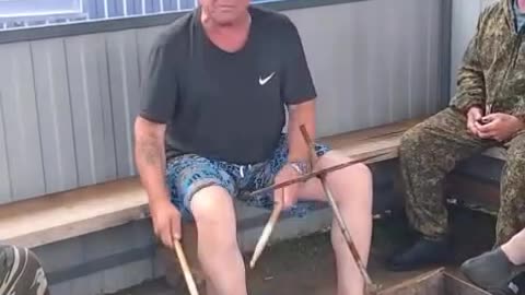 During a break from work