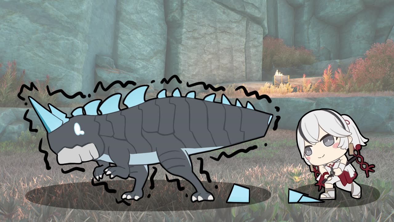 Camellya Hunting the Corrosaurus