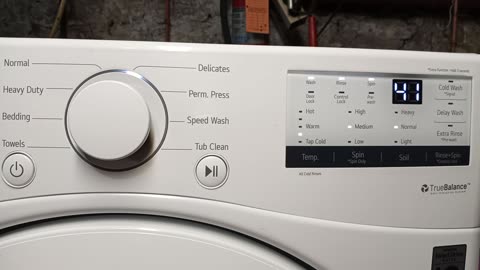 Default Cycle Settings on Front Load Washer Model# WD100C-Date: 11/15/2020