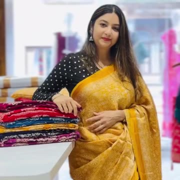 Buy Online Modal silk sarees In Ajrak prints At ₹2850-