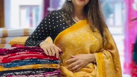 Buy Online Modal silk sarees In Ajrak prints At ₹2850-