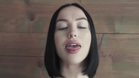 Giantess vore a tiny man with her tongue