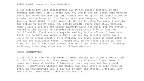 FRANK PAYNE, Sworn In For The Defendant, 82nd To Testify