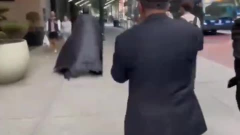 Batman walks NYC streets ahead of 80th UNGA