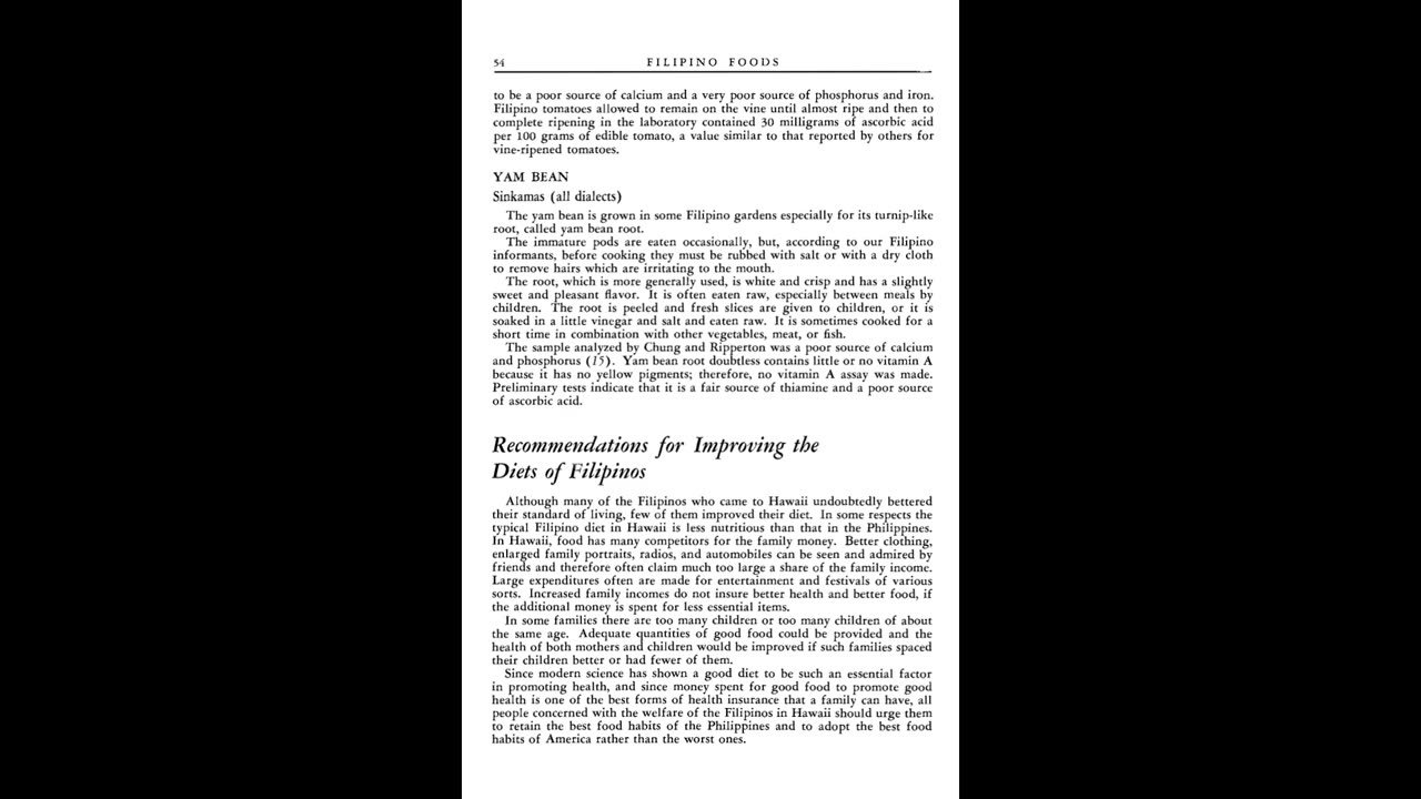 1946 "Foods Used by Filipinos in Hawaii"