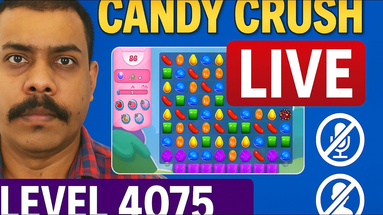 LIVE 🔴 Candy Crush Saga Level 4075 | Only Game Sound | No Facecam No Mic