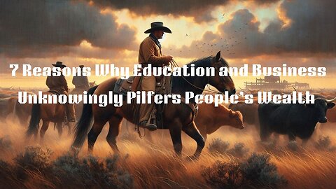 7 Reason Why Education & Business Unknowingly Pilfers People's Wealth