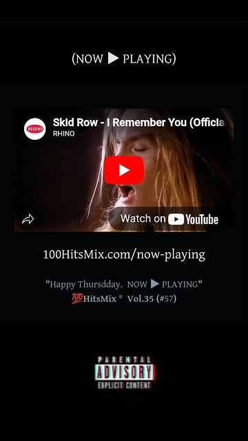 100HitsMix.com/now-playing (Skid Row) 💀