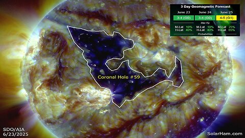Massive Coronal Hole Sparks (G1) Geomagnetic Storm Watch - East Coast Prepares For Major Heat Wave