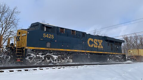 Lightning Fast CSX Train part 43 Blasting Snow