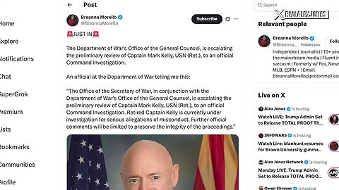 The Pentagon Investigation In Deep State Senator Mark Kelly