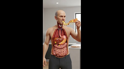 Inside Your Body: 3D Animation of Cheesy Pizza Digestion & Organ Damage #3danimation #humanbody