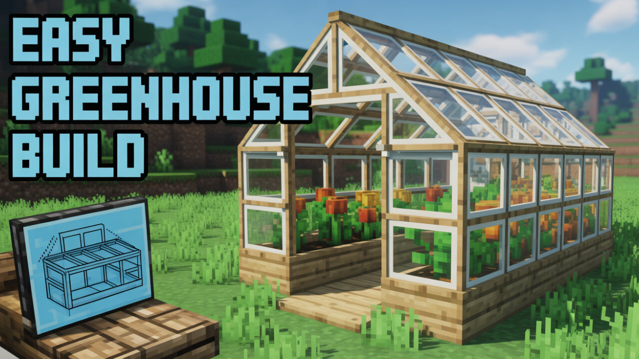 The Perfect Small Greenhouse for Minecraft Survival!