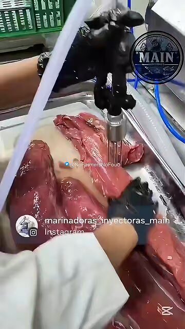 The meat is injected with a plumping solution made of water, salts, phosphates and preservatives.