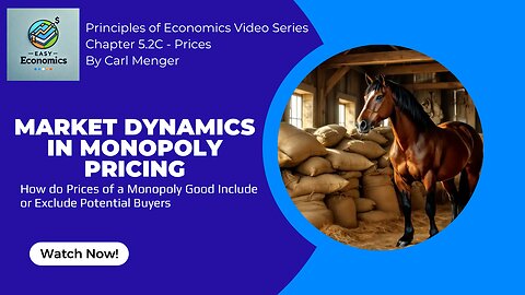 Principles of Economics by Carl Menger Chapter 5.2C - Market Dynamics of Monopoly Pricing