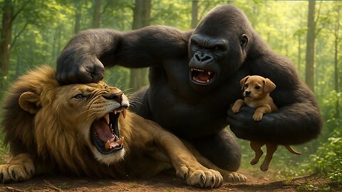 Epic Battle: Kong Saves Puppy From the Lion King