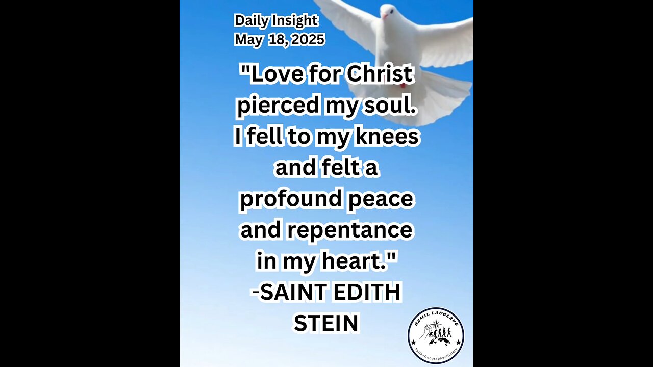 Daily Insight May 18, 2025 #faith #Saints #Insight