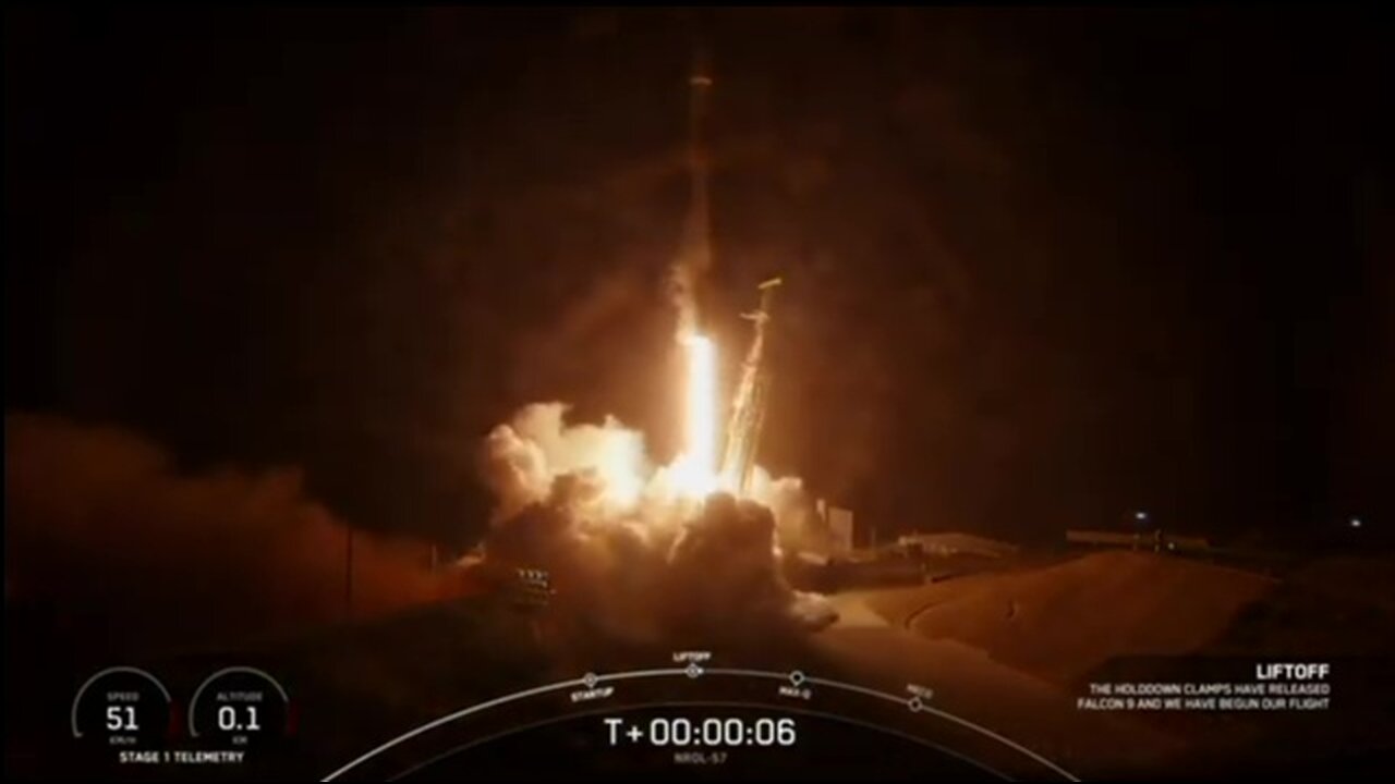 🚀 SpaceX Falcon 9 LAUNCHES NROL-57 Spy Satellite for U.S. NRO! 🛰️🔥