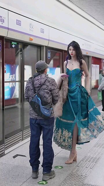 "She Turned Every Head at the Metro Station! #Shorts" #fashion #model #tiktok #fashiontrends #style