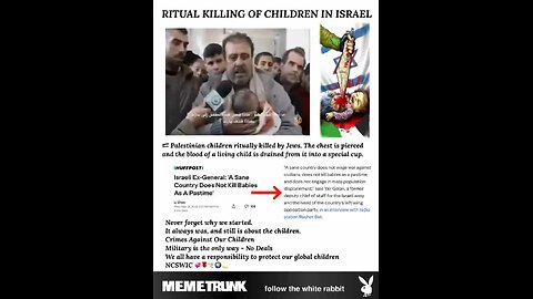 ISRAEL'S RITUAL KILLING OF CHILDREN